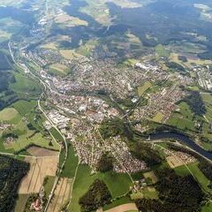 Flugwegposition um 14:54:04: Aufgenommen in der Nähe von Regen, Deutschland in 2268 Meter
